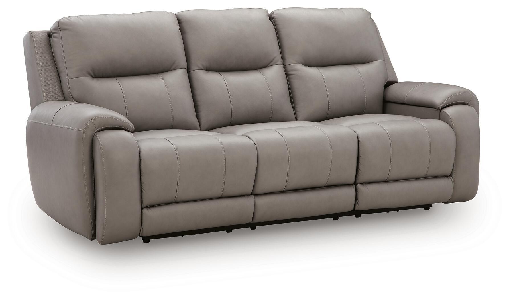 ea2d3b3e-7710-46ed-bf00-735a61609585 Real Moments - Power Reclining Sofa With Audio Seating - Ash - Image 1