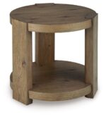 Flangren - Round End Table - Light Brown - Image 4