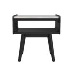 Lanette - End Table With White Marble Top - Black - Image 4