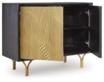 Tayner - Accent Cabinet - Black / Gold Finish - Image 4