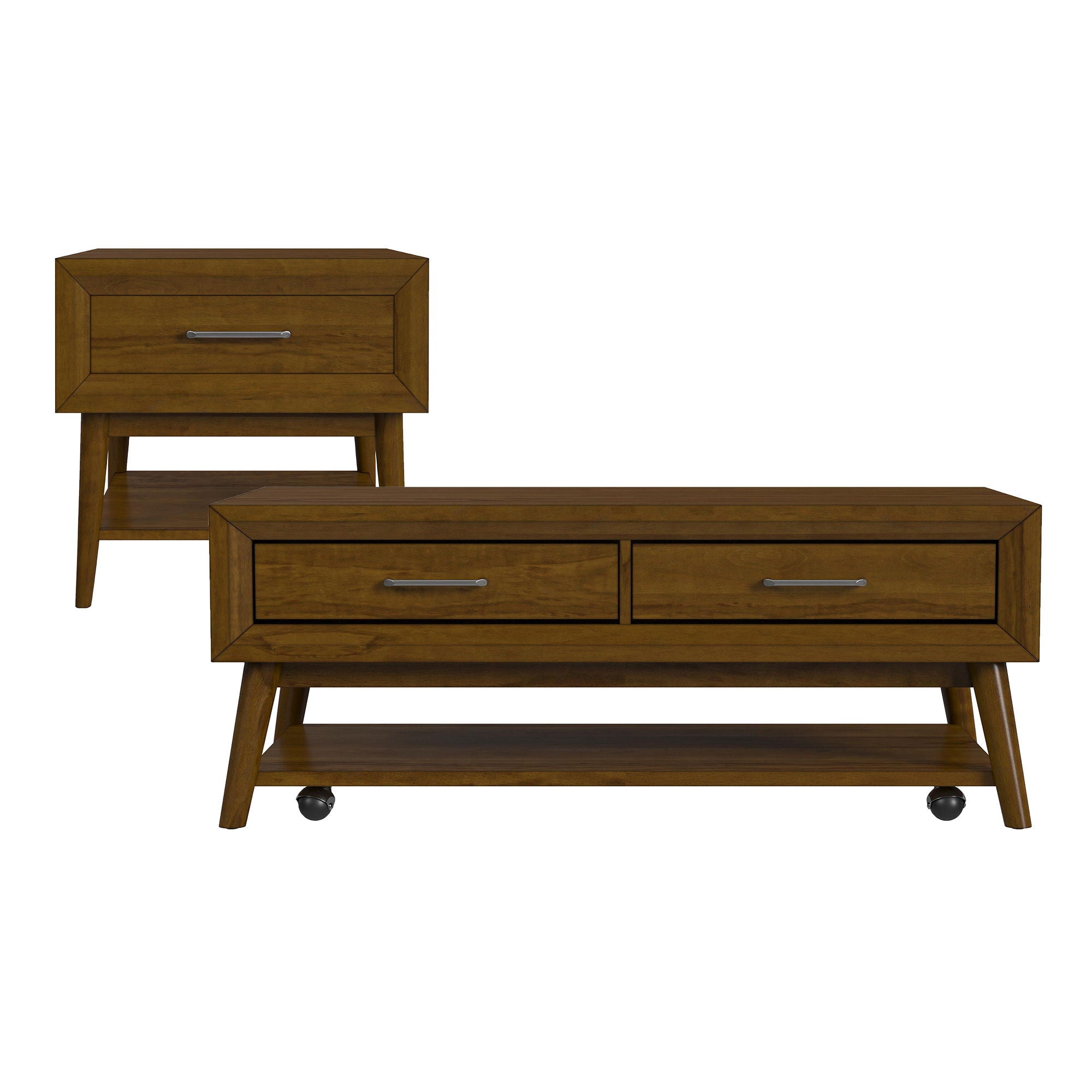 fddd07d2-96d5-43b7-956b-25b3778259f0 Santa Barbara - 2 Piece Occasional Table Set (Coffee Table & End Table) - Walnut - Image 1