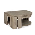 Conrad - Pie Shaped Lift Top Cocktail Table With Casters - Stone Harbor Gray - Image 4
